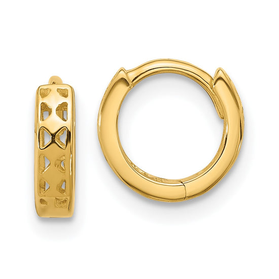 Gold Cut-out Hinged Hoop Earrings