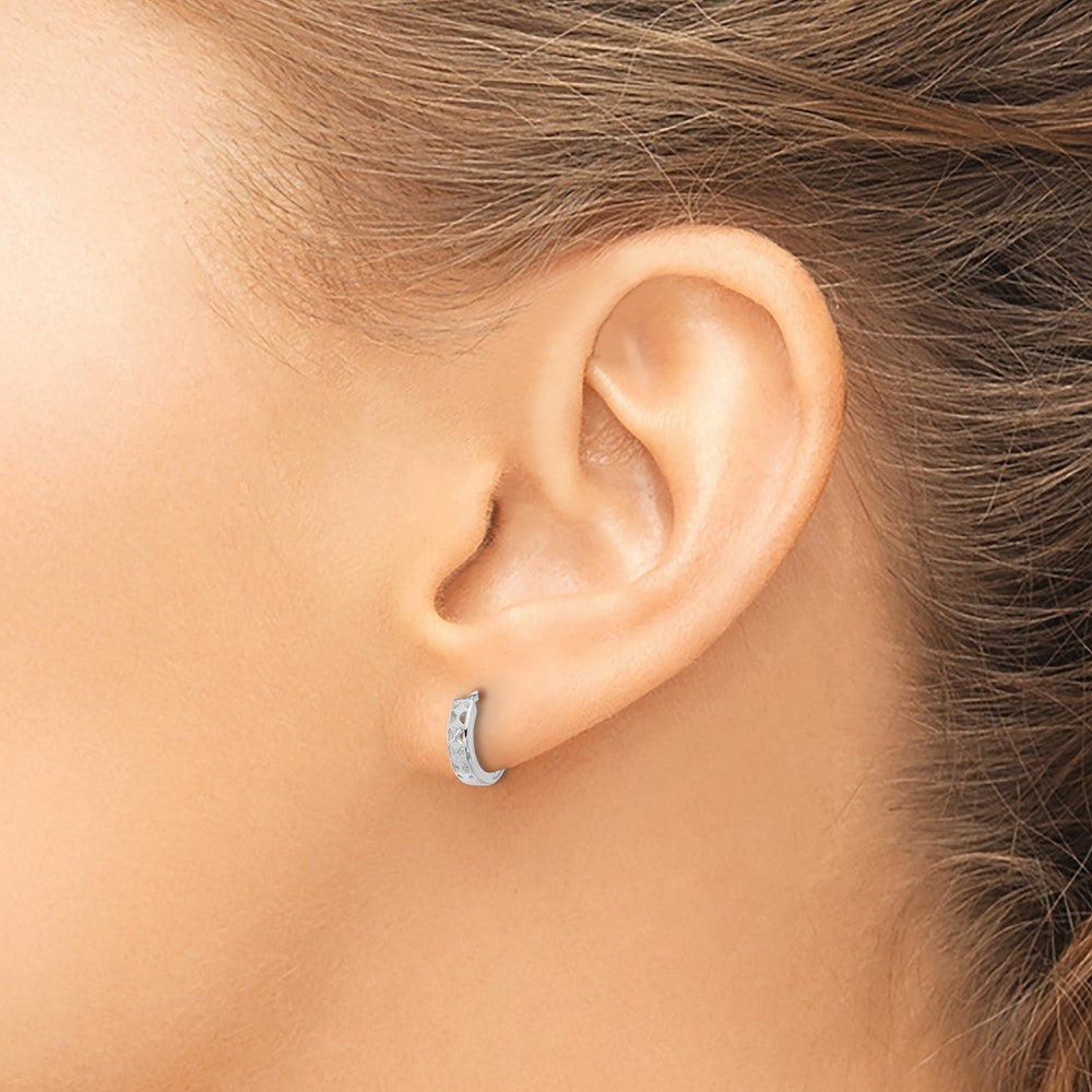 Gold Cut-out Hinged Hoop Earrings