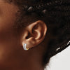 14k Two-tone Greek Key Hinged Hoop Earrings
