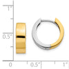 14k Two-tone Round Hinged Hoop Earrings