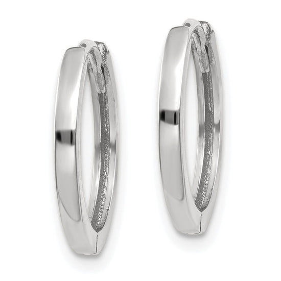 Gold Square Tube Hinged Hoop Earrings