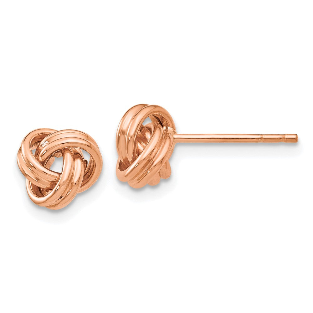 14k Rose Gold 7mm Polished Love Knot Post Earrings