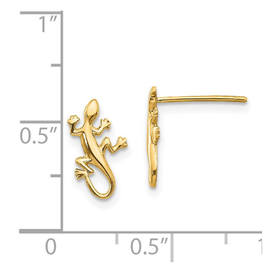 Gold Gecko Post Earrings