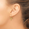 14k Polished Dragonfly Dangle French Hook Earrings