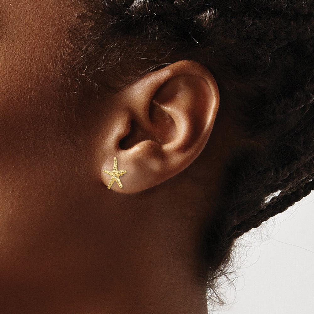 Gold Starfish Post Earrings