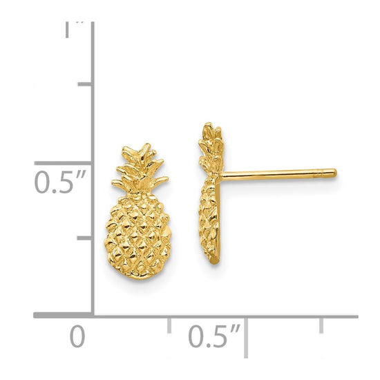 Gold Pineapple Post Earrings