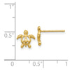 14k Peace Symbol Turtle Post Earrings