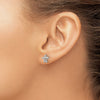 14k White Gold Peace Symbol Turtle Post Earrings