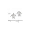 14k White Gold Peace Symbol Turtle Post Earrings