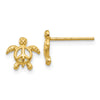 14k Peace Symbol Turtle Post Earrings