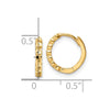 14k Diamond-cut 2x12mm Hinged Hoop Earrings