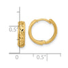 Gold Diamond-cut Circle Hinged Hoop Earrings