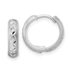 Gold Diamond-cut Circle Hinged Hoop Earrings