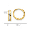14k w/Rhodium Diamond-cut 3x12mm Hinged Hoop Earrings