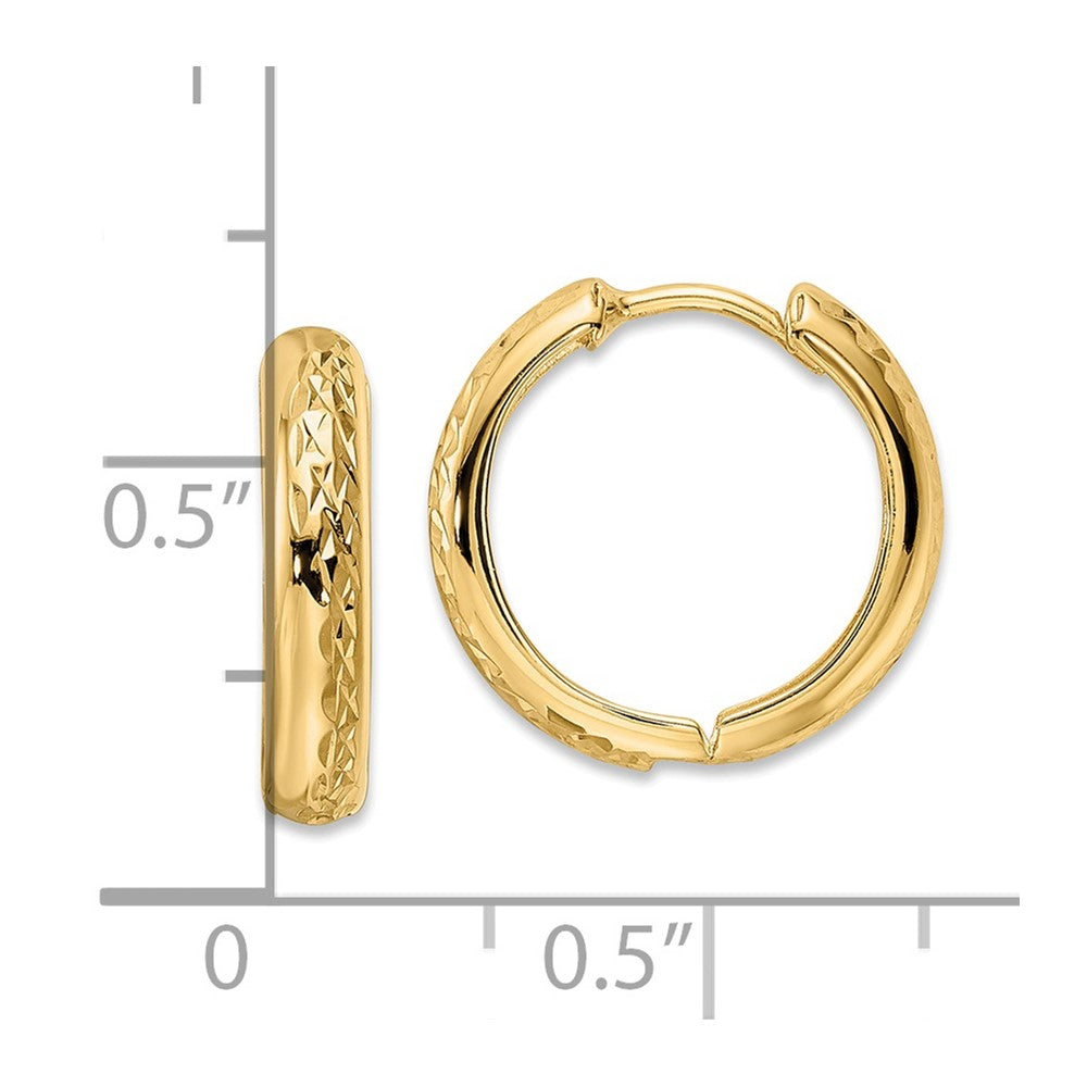 Gold Diamond-cut Circle Hoop Earrings