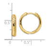 14k Polished Textured 3x15mm Hinged Hoop Earrings