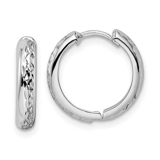 Gold Diamond-cut Circle Hoop Earrings