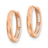 Gold Diamond-cut Circle Hinged Hoop Earrings