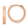 Gold Diamond-cut Circle Hinged Hoop Earrings