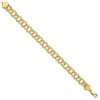 14k 8.5mm Solid Triple Link 8 inch Charm Bracelet