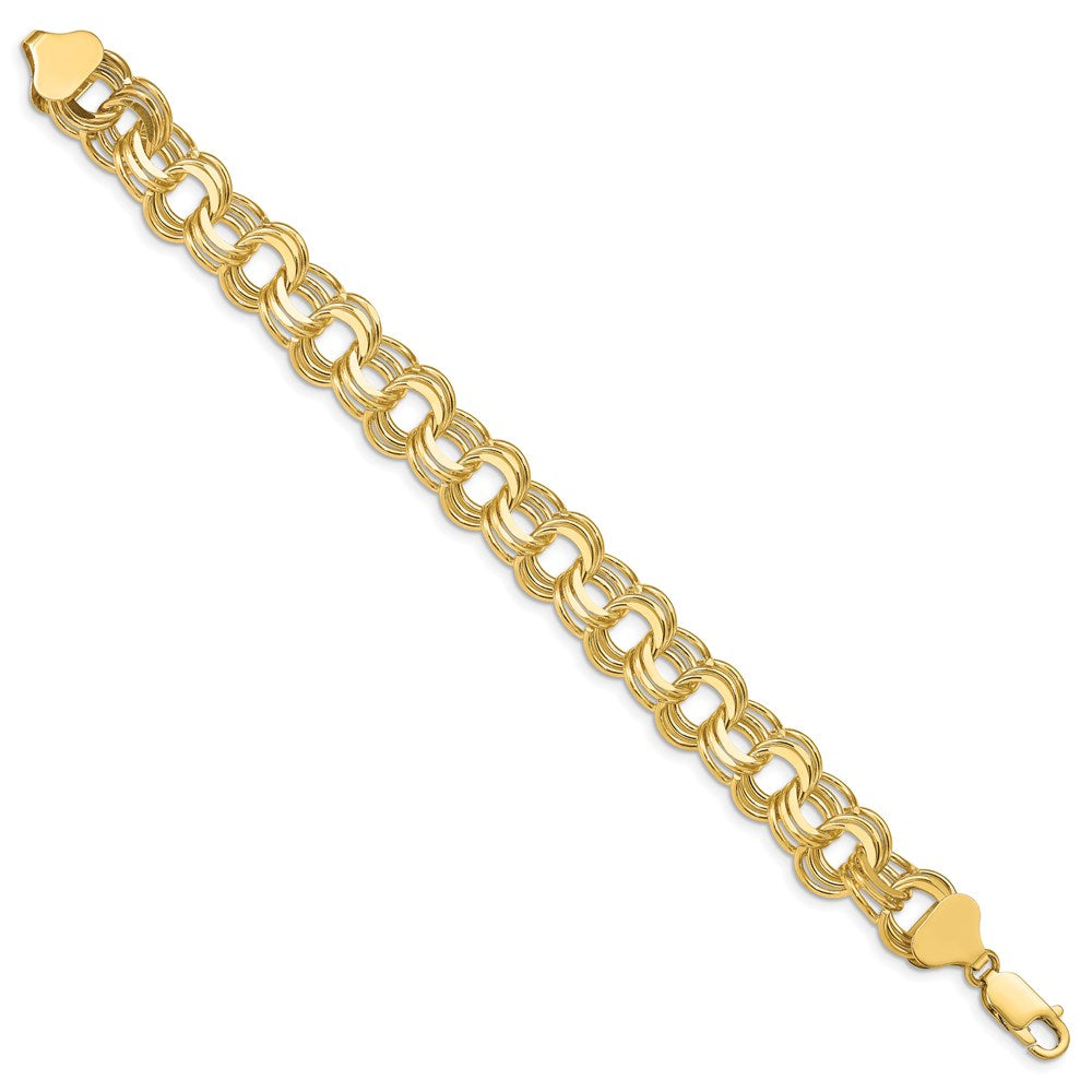 Gold Triple Link Charm Bracelets