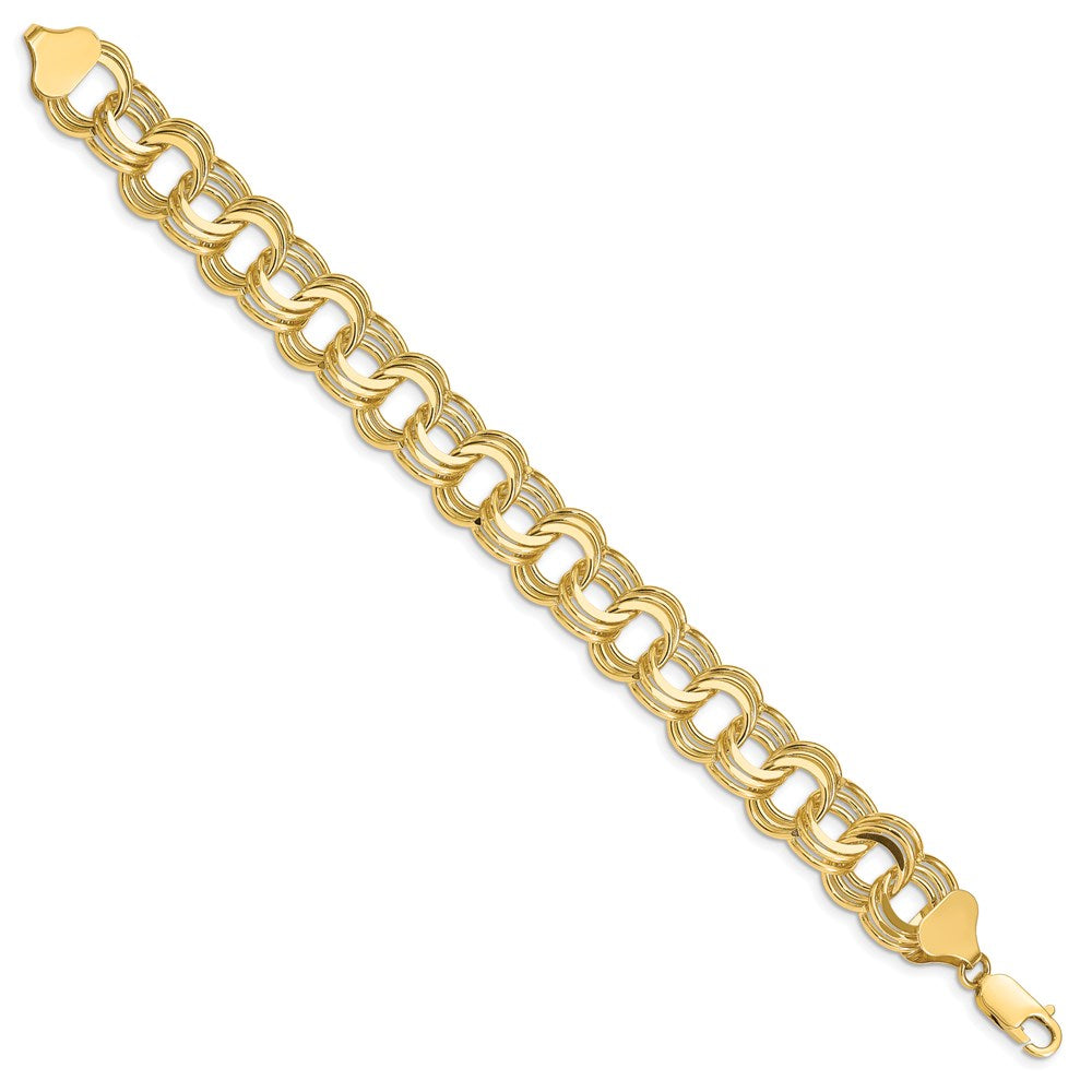 Gold Triple Link Charm Bracelets