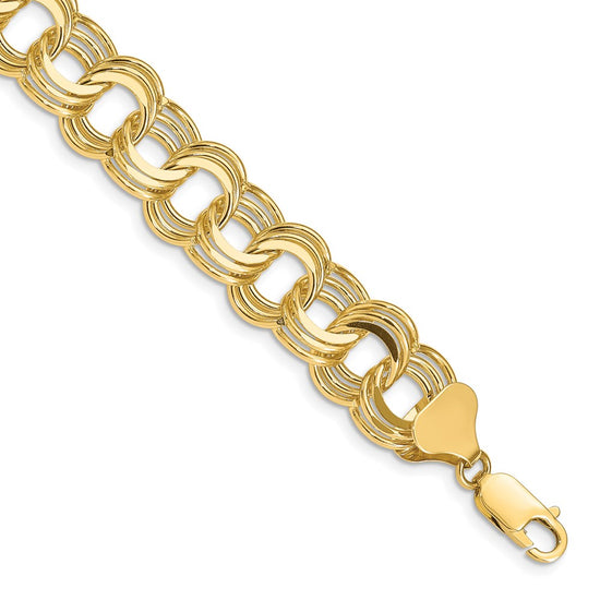 Gold Triple Link Charm Bracelets