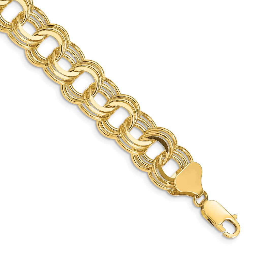 Gold Triple Link Charm Bracelets