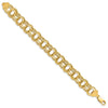 14k 14mm Solid Triple Link 8.5 inch Charm Bracelet