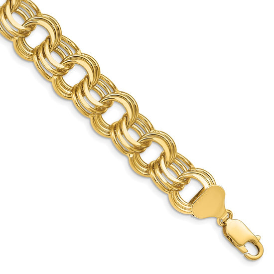 Gold Triple Link Charm Bracelets