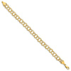 14k 7mm Solid Triple Link 8 inch Charm Bracelet
