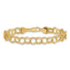 14k 7mm Solid Triple Link 7 inch Charm Bracelet