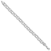 14k White Gold 7mm Solid Triple Link 7 inch Charm Bracelet