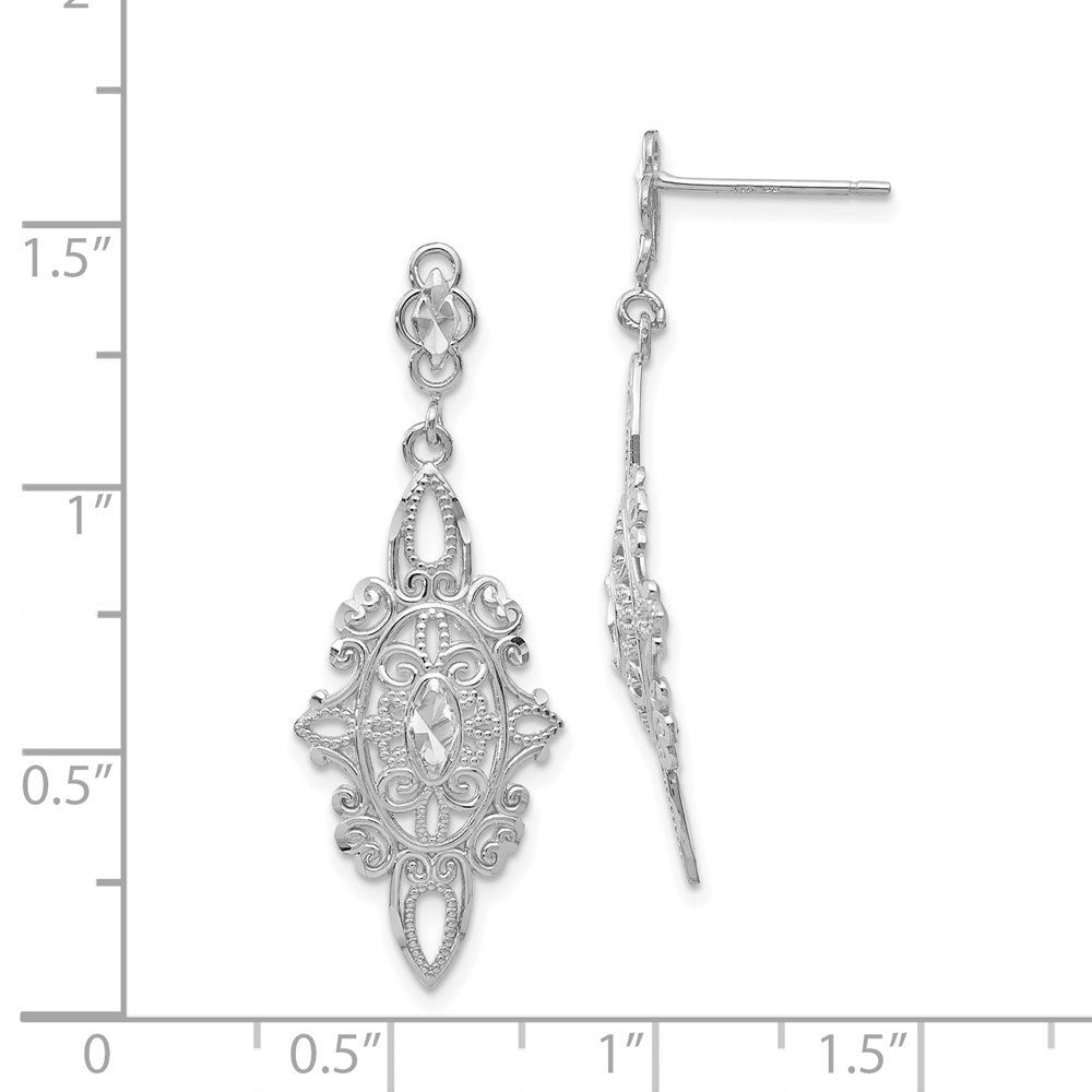 Gold Filigree Dangle Post Earrings