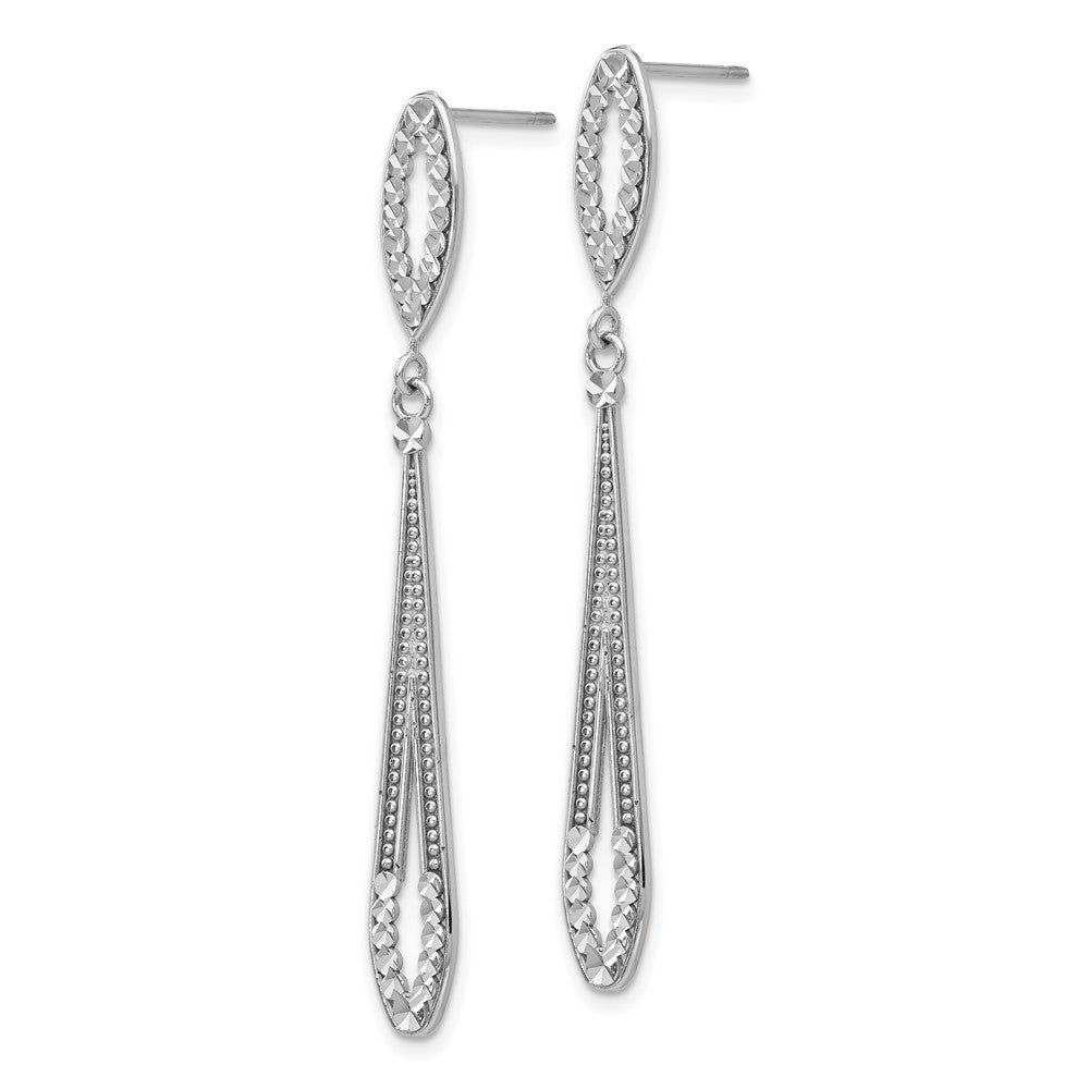 Gold Diamond-cut Teardrop Post Earrings