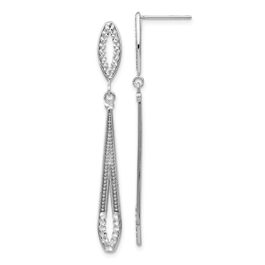 Gold Diamond-cut Teardrop Post Earrings