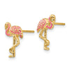 Gold Flamingo Post Earrings