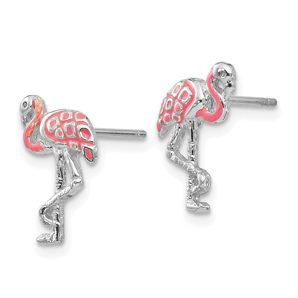 Gold Flamingo Post Earrings