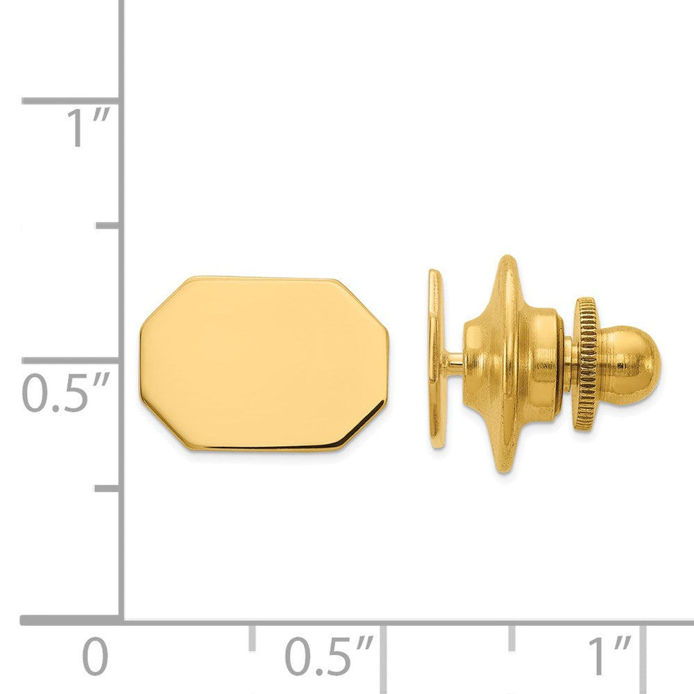 14K Mens Rectangular Octagon Tie Tac