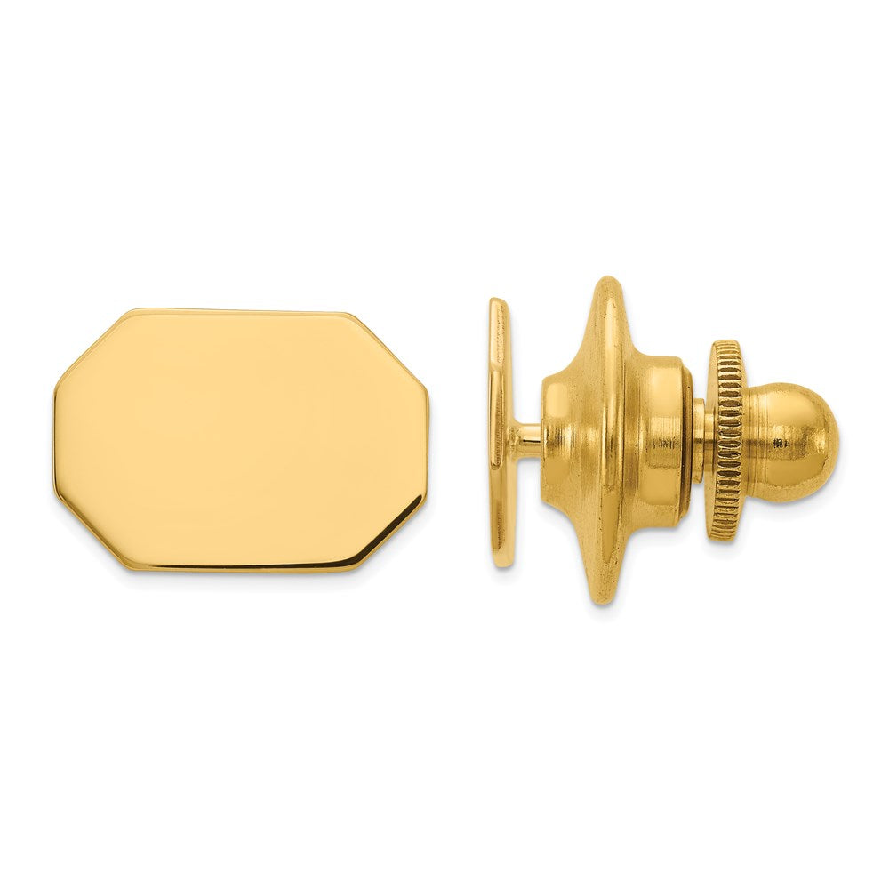 14K Mens Rectangular Octagon Tie Tac