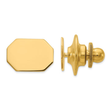 14K Mens Rectangular Octagon Tie Tac