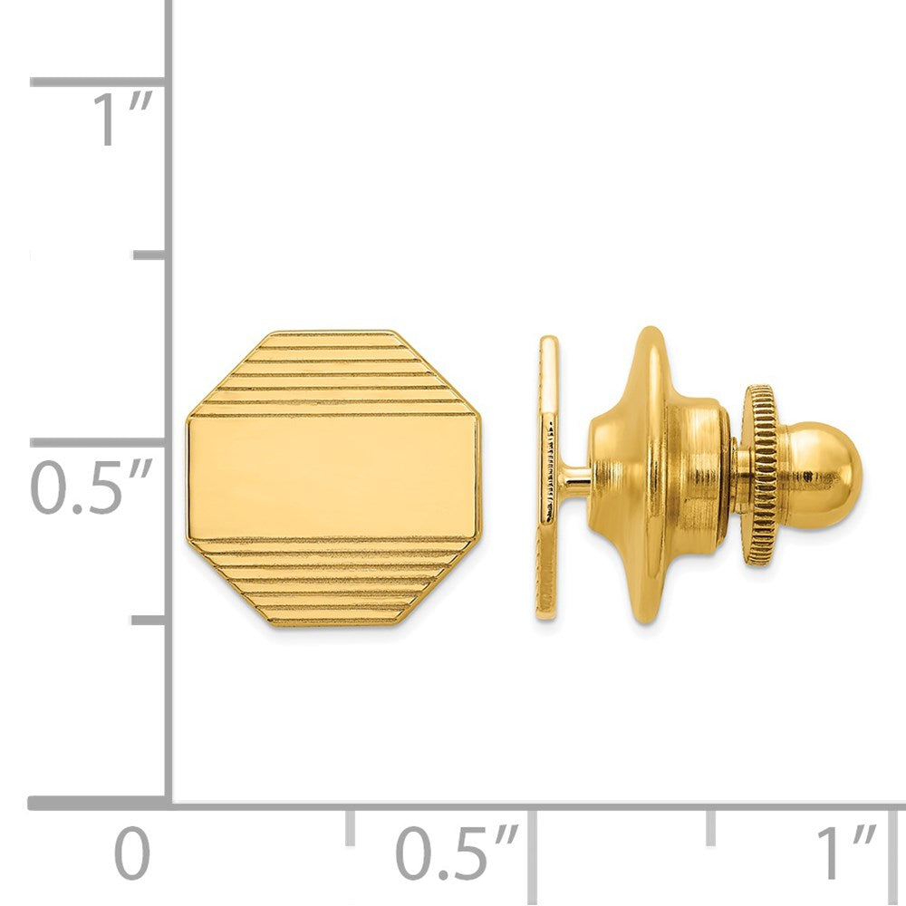 14k Mens Octagon with Grooved Tie Tac