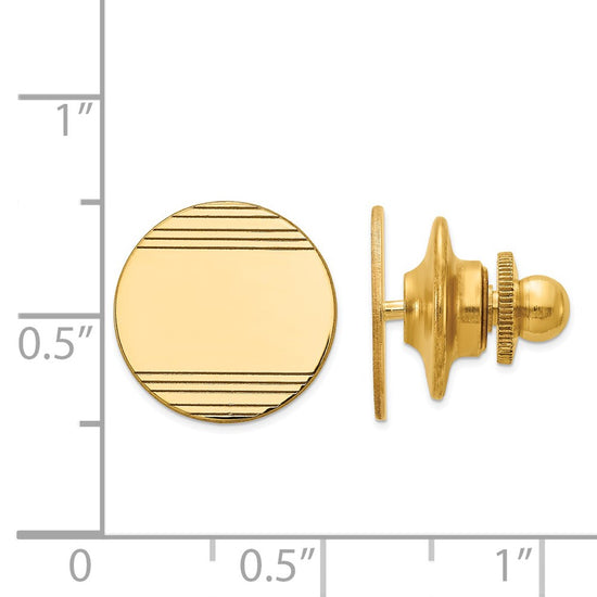 Gold Round with Lines Tie Tac