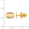 14k Mens Rectangular Octagon with Line Design Tie Tac