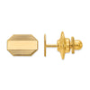 14k Mens Rectangular Octagon with Line Design Tie Tac