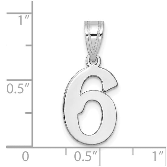 14kw Polished Number 6 Pendant