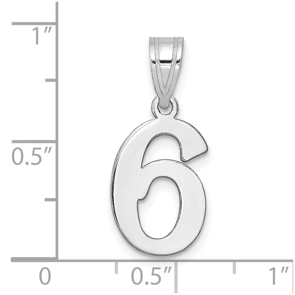 14kw Polished Number 6 Pendant