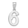 14kw Polished Number 6 Pendant