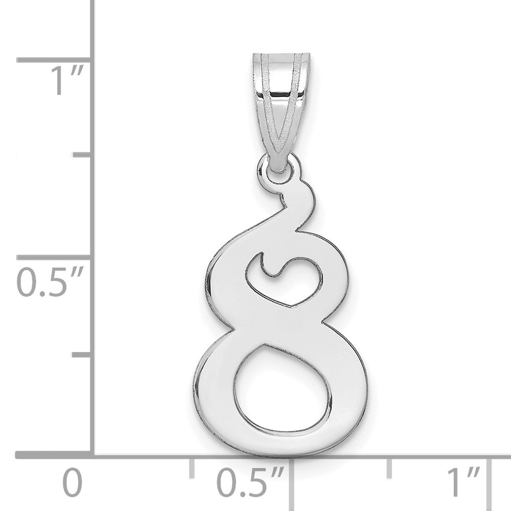 14kw Polished Number 8 Pendant