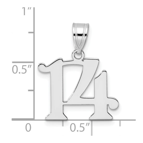 14kw Polished Number 14 Pendant